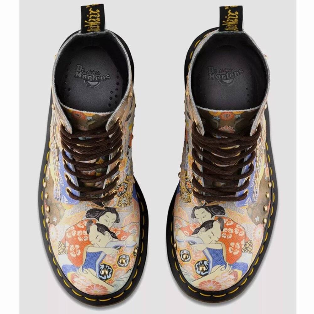 RARE! Dr. Martens 1460 Pascal Eastern Art Backhand Leather Boots Women's Size 9 - Picture 15 of 16